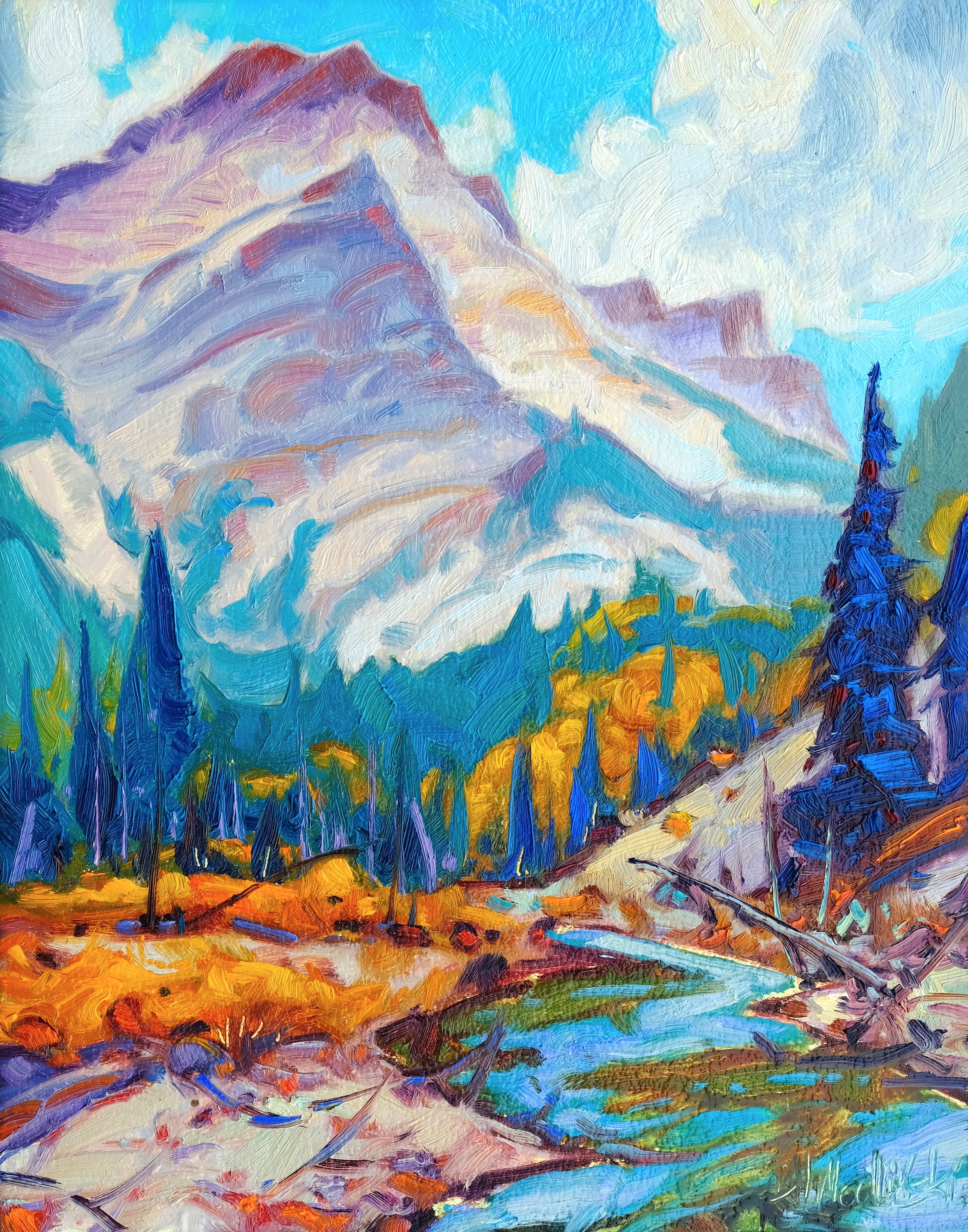 Canadian Rockies Original Landscape Paintings by Dominik Modlinski